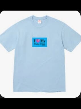 Supreme Light Blue Short Sleeve Tee with Chest Graphic